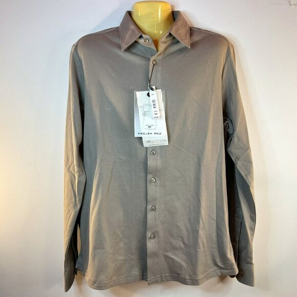 Projek Raw Men's Modern Fit Greige 24/7 Flex Button Up Shirt - Size Medium - NWT - Picture 1 of 6